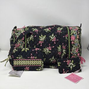 Vera Bradley New Hope 3pc Set Duffel Cosmetic ID Case Vintage 2004 USA Retired
